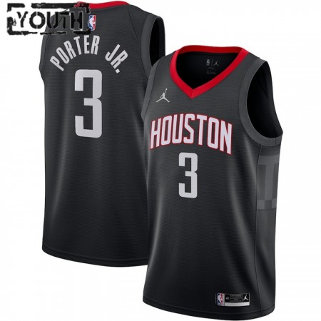 Houston Rockets Kevin Porter JR 3 Jordan 2022-23 Statement Edition Musta Lasten Pelipaidat Swingman